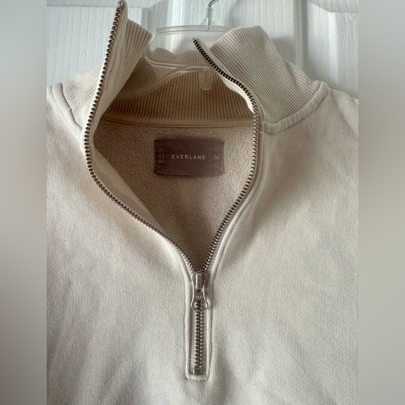 EVERLANE Cream Half Zip Sweater - Picture 3 of 4